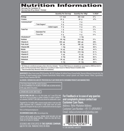 Isopure Less Than 1.5 gm Carbs 100% Whey Protein Isolate Creamy Vanilla Flavour Powder, 2.20 lb, Pack of 1