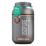Isopure Less Than 1.5 gm Carbs 100% Whey Protein Isolate Cookies &amp; Cream Flavour Powder, 2.20 lb, Pack of 1