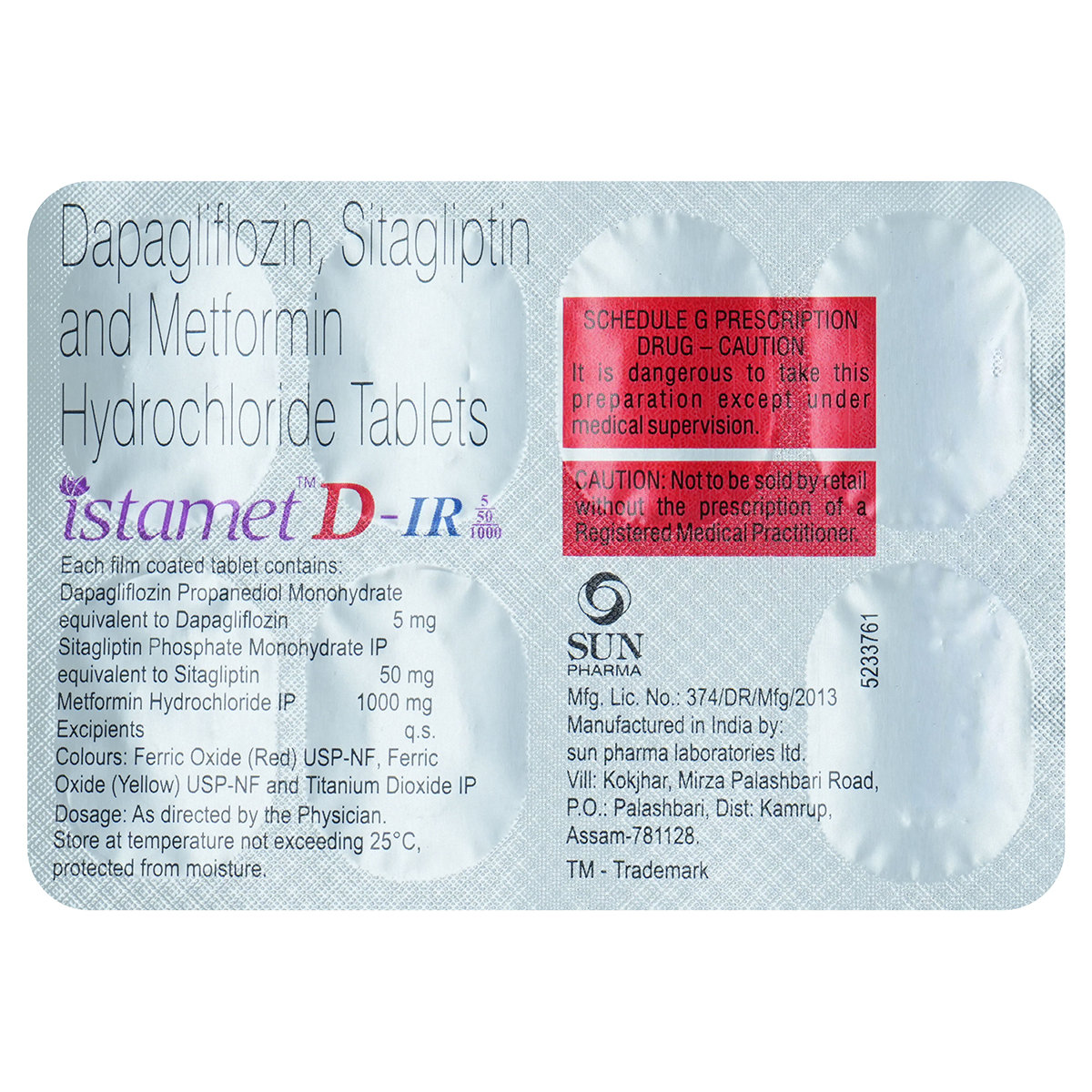 Istamet D-IR 5/50/1000 Tablet 7's, Pack of 7 TabletS Istamet D-IR 5/50/1000 Tablet 7's, Pack of 7 TabletS