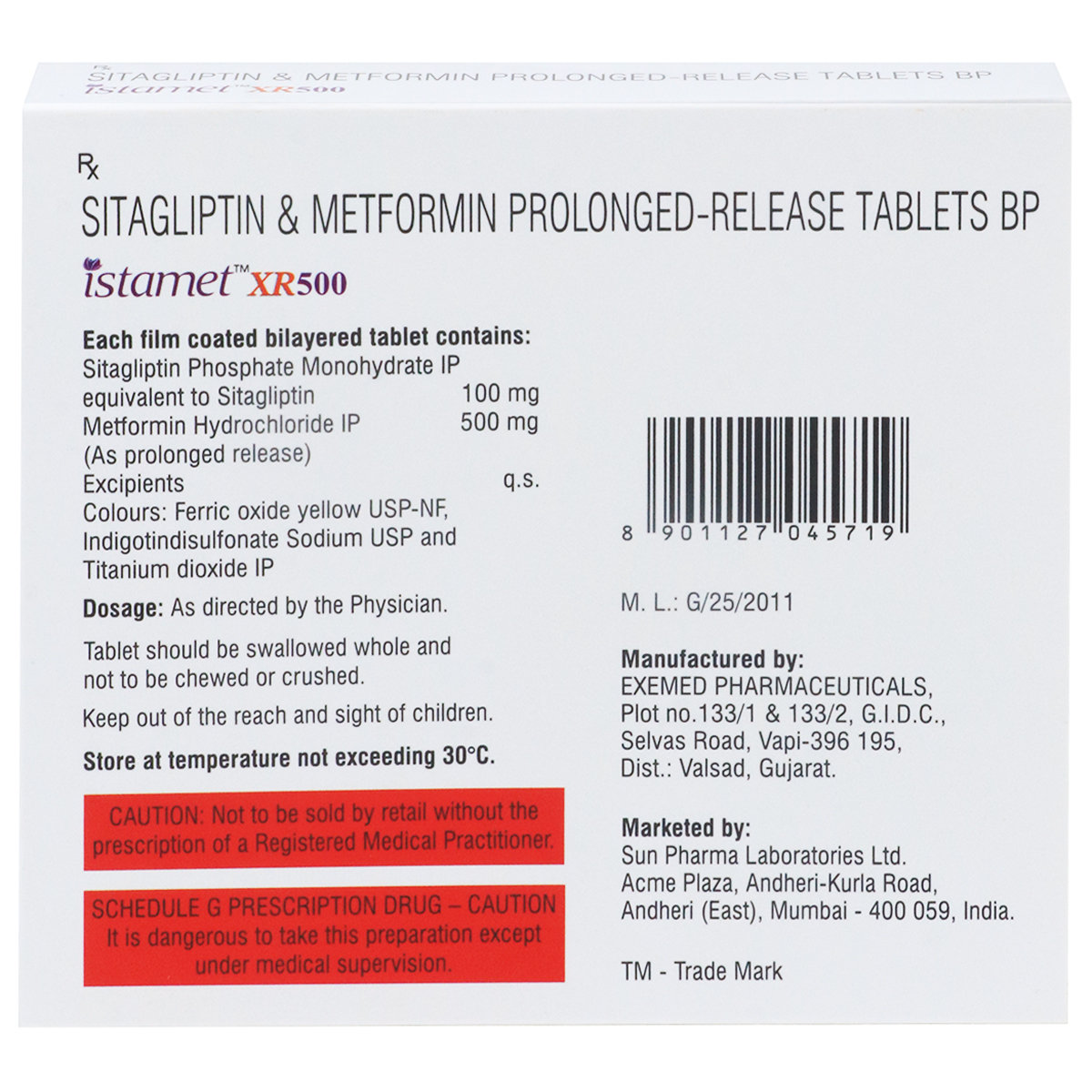 Istamet XR 500 Tablet 15's, Pack of 15 Istamet XR 500 Tablet 15's, Pack of 15