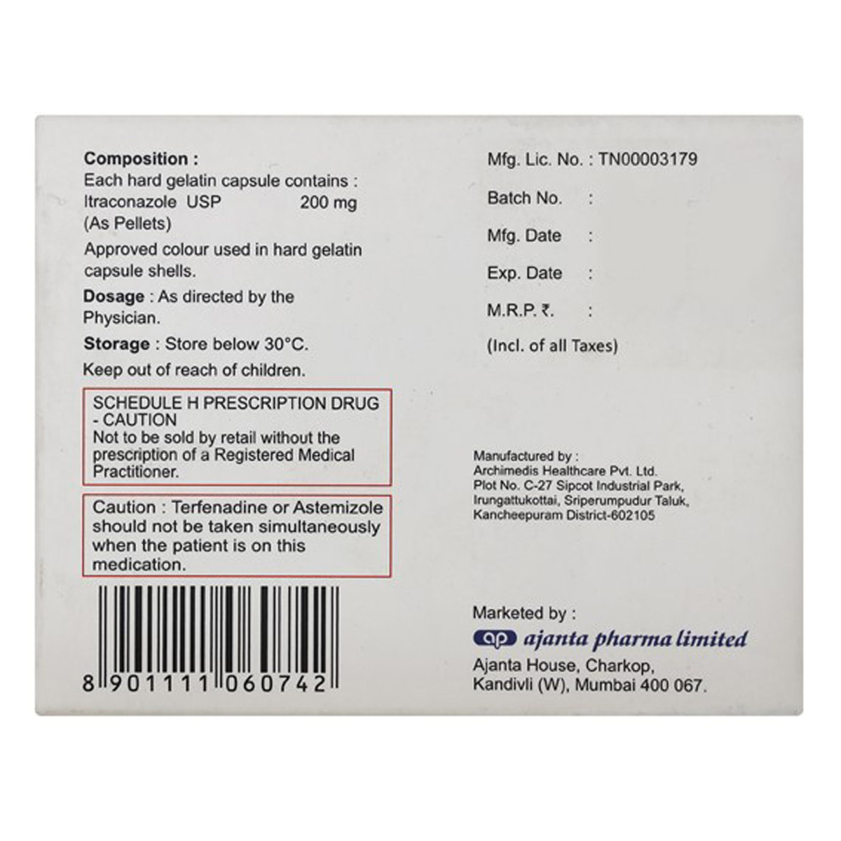 Itapro 200 Capsule 7's, Pack of 7 CapsuleS Itapro 200 Capsule 7's, Pack of 7 CapsuleS