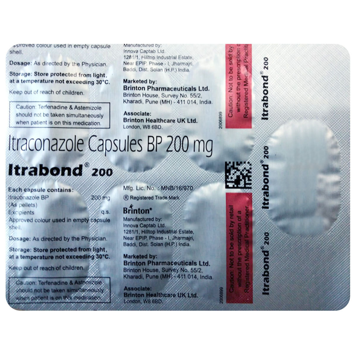Itrabond 200 Capsule 7's, Pack of 7 CAPSULES Itrabond 200 Capsule 7's, Pack of 7 CAPSULES
