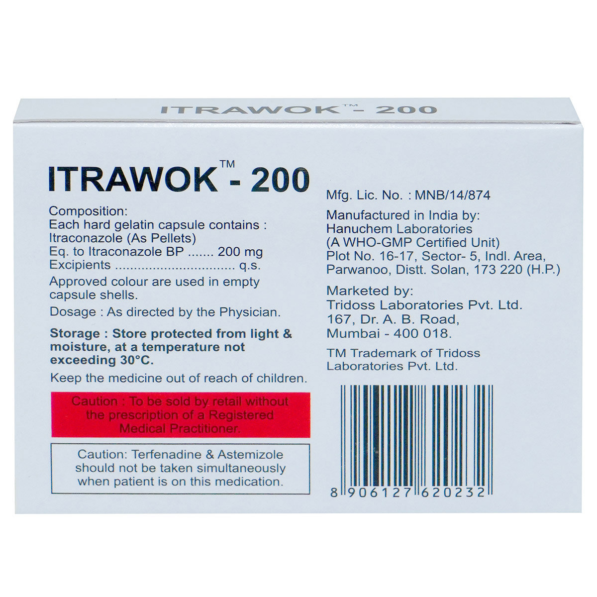 Itrawok-200mg Capsule 4's, Pack of 4 CapsuleS Itrawok-200mg Capsule 4's, Pack of 4 CapsuleS