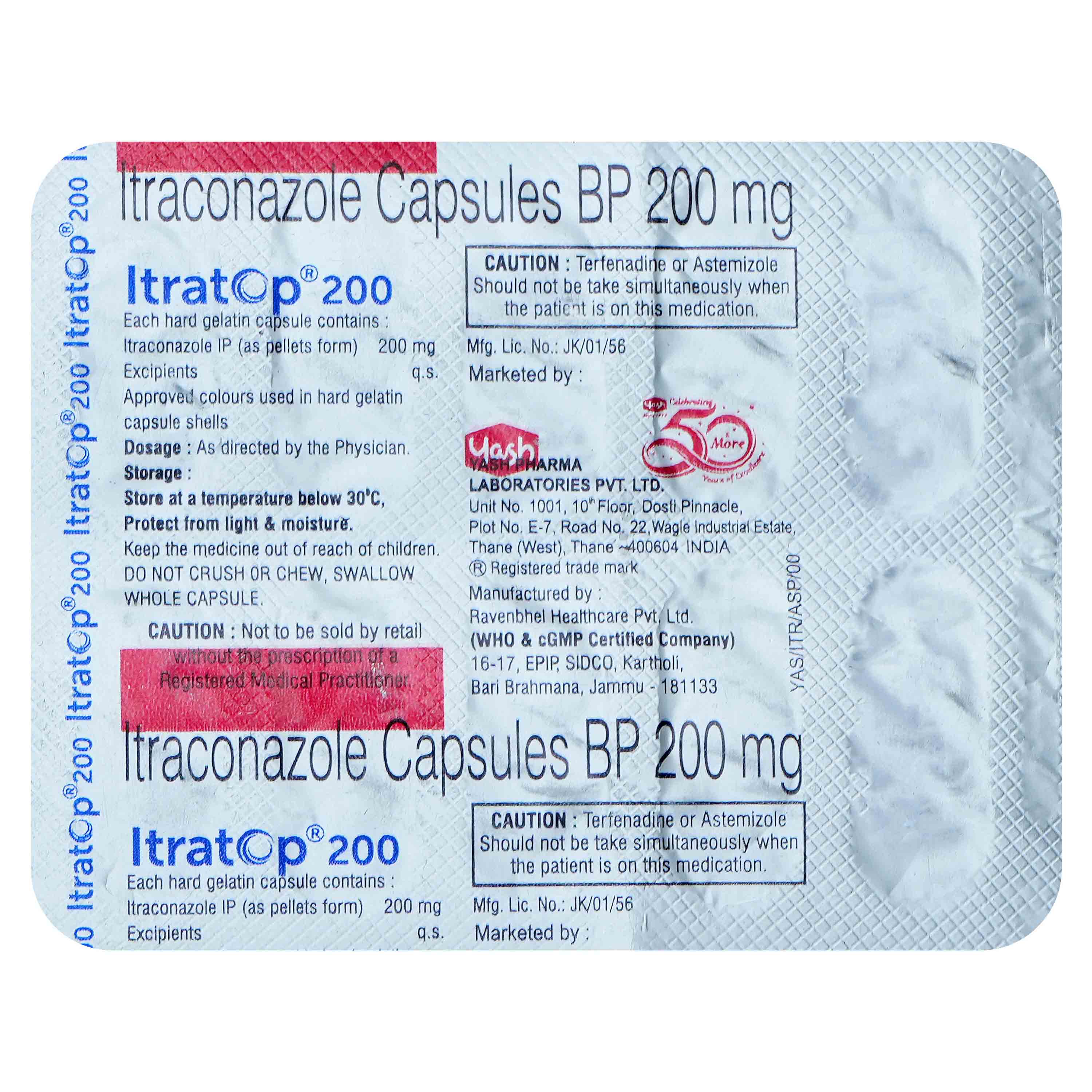 Itratop 200 mg Capsule 10's, Pack of 10 CapsuleS Itratop 200 mg Capsule 10's, Pack of 10 CapsuleS