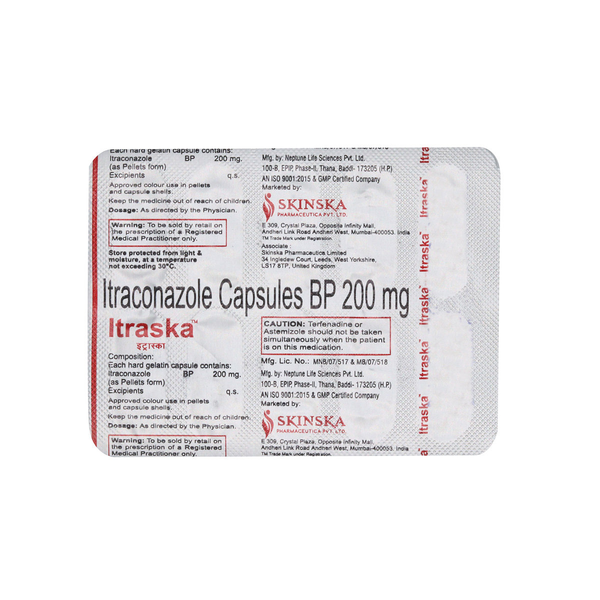 Itraska 200 mg Capsule 10's, Pack of 10 CapsuleS Itraska 200 mg Capsule 10's, Pack of 10 CapsuleS