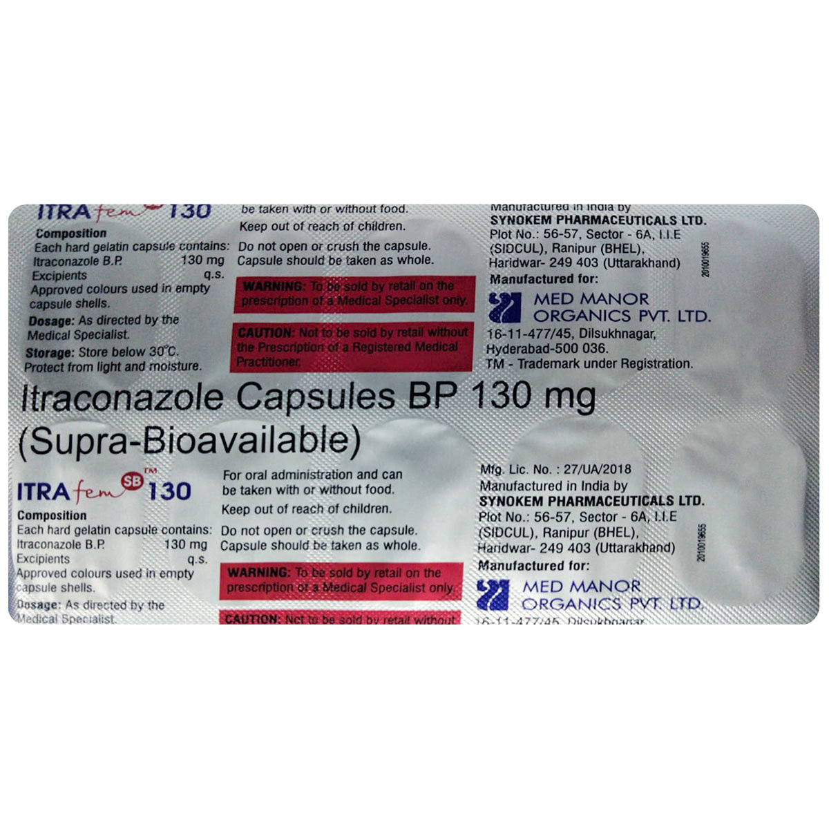 Itrafem SB 130 Capsule 10's, Pack of 10 CapsuleS Itrafem SB 130 Capsule 10's, Pack of 10 CapsuleS