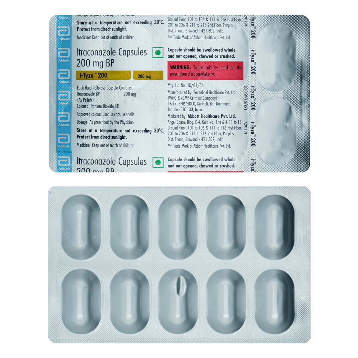 I-Tyza 200 Capsule 10's, Pack of 10 CAPSULES I-Tyza 200 Capsule 10's, Pack of 10 CAPSULES