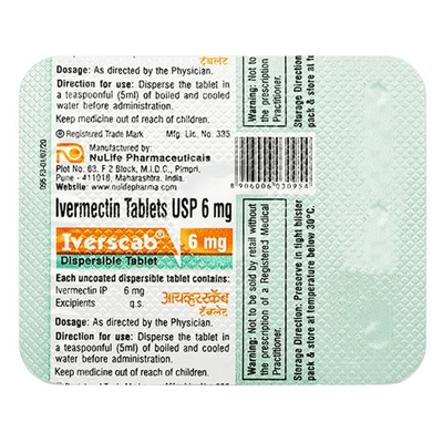 Iverscab 6 mg DT Tablet 1's, Pack of 1 Tablet