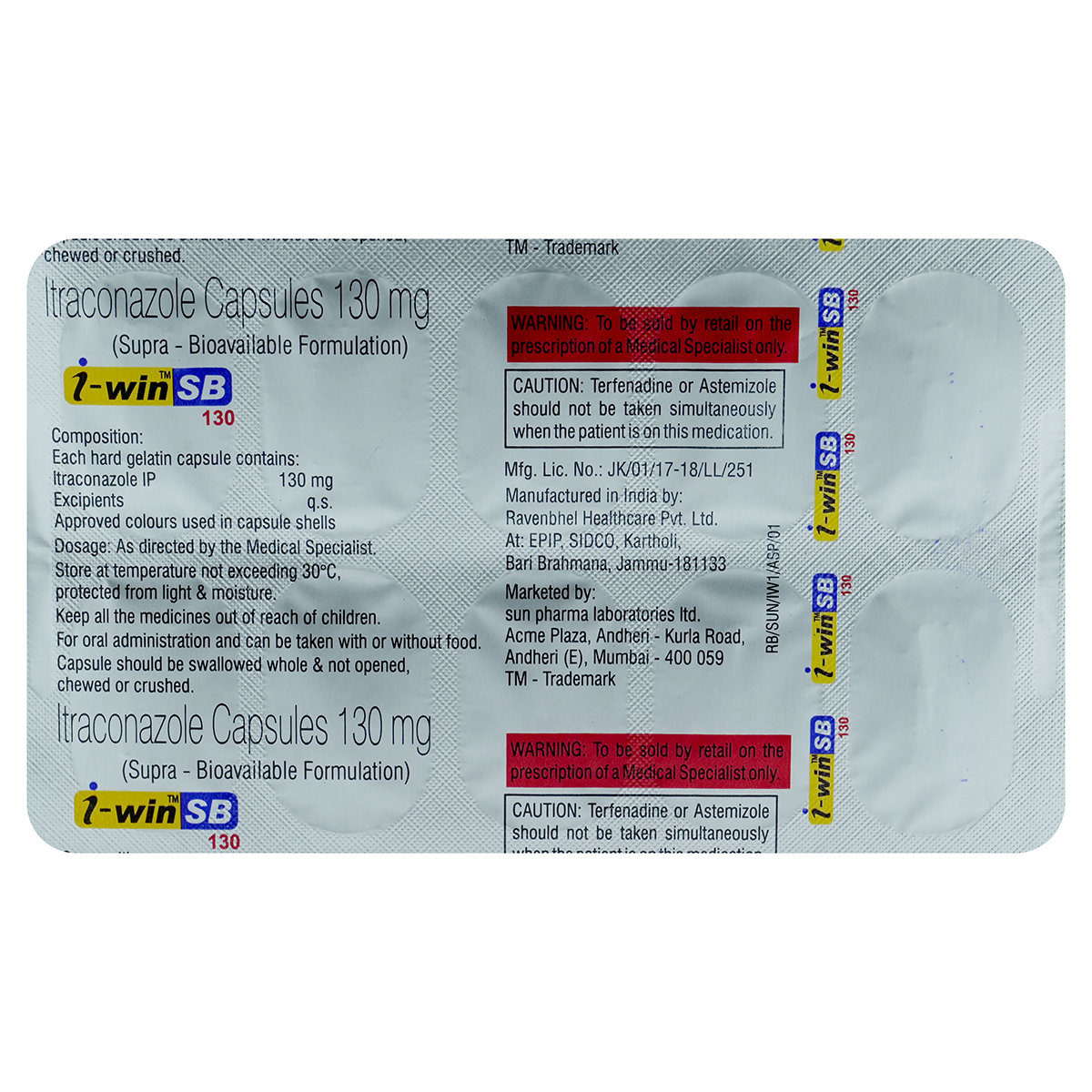 I-Win SB 130 Capsule 10's, Pack of 10 CAPSULES I-Win SB 130 Capsule 10's, Pack of 10 CAPSULES