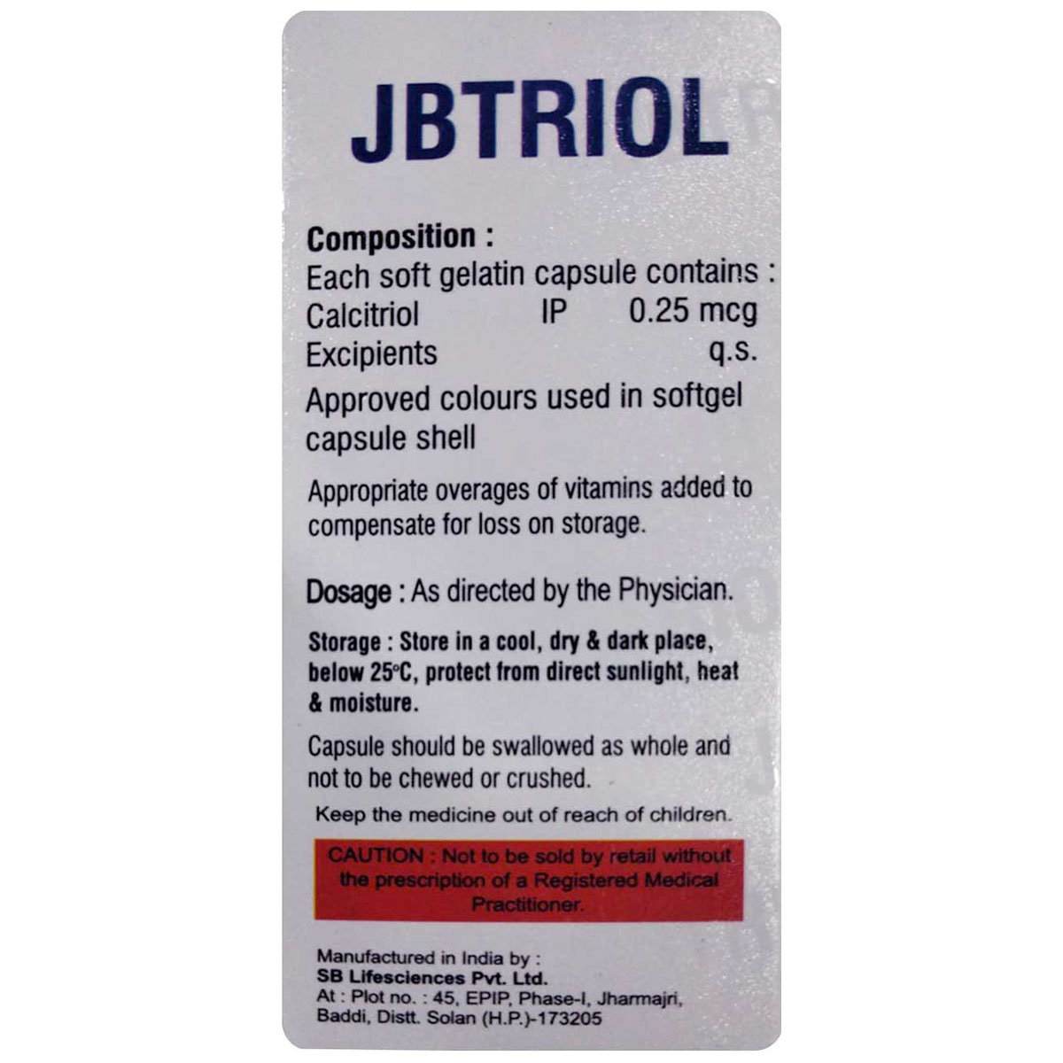 Jbtriol Softgel Capsule 10's, Pack of 10 SOFTGELSS Jbtriol Softgel Capsule 10's, Pack of 10 SOFTGELSS