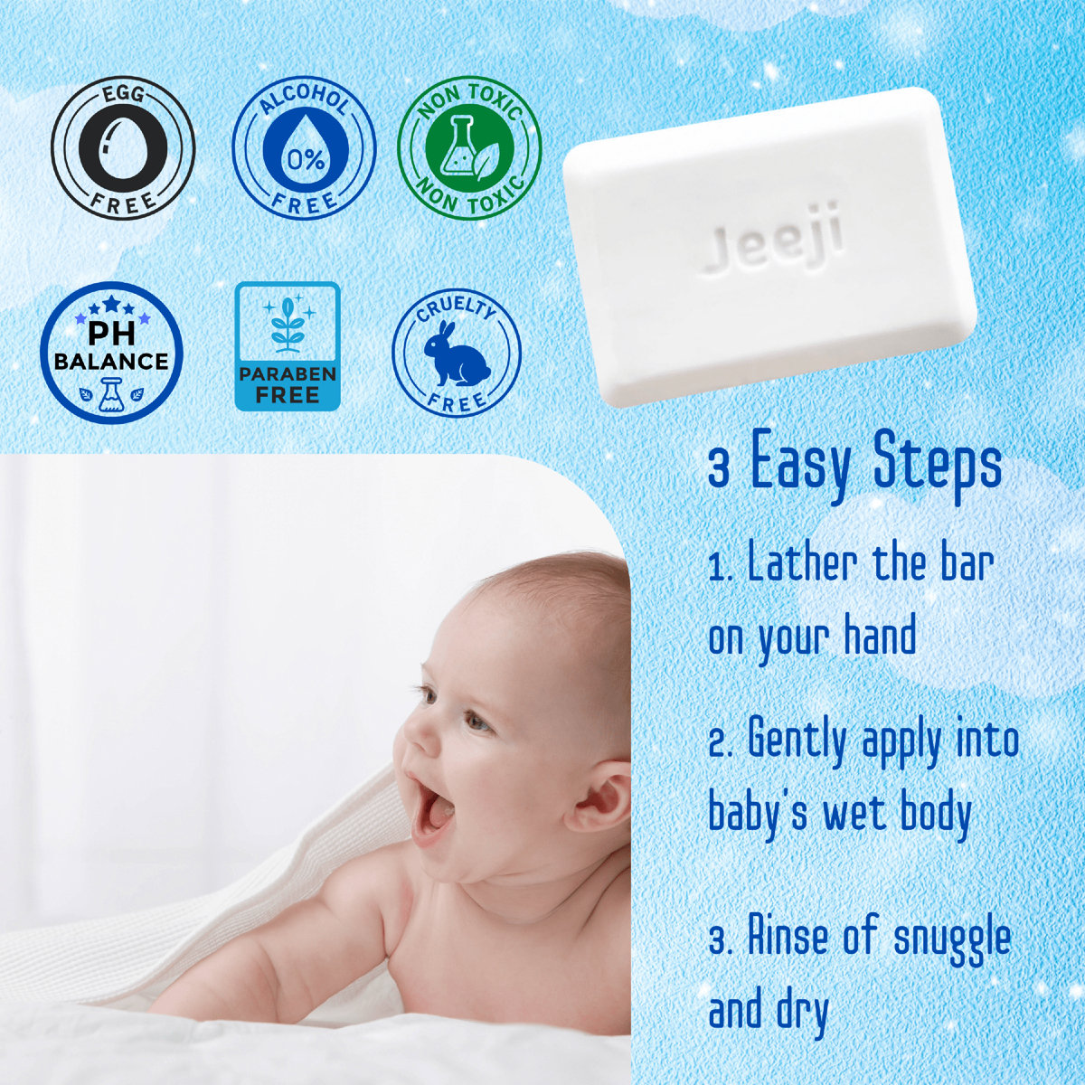 Jeeji Bathing Bar 75 gm, Pack of 1 Jeeji Bathing Bar 75 gm, Pack of 1