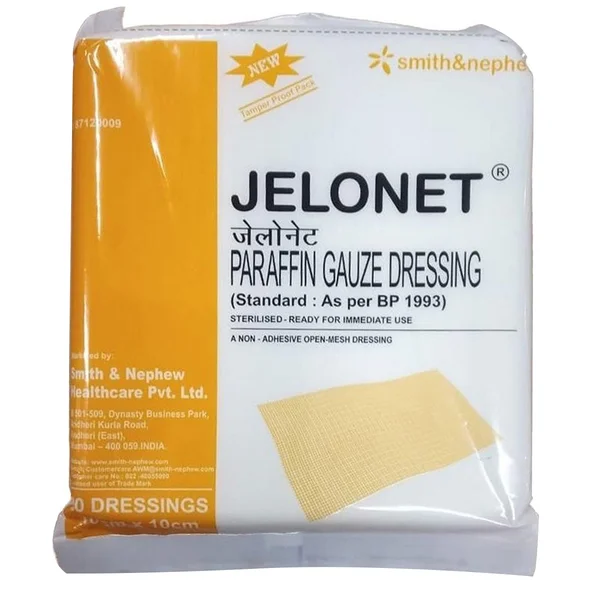 Dr.SmithJelonet Paraffin Gauze 10 cmx10 cm, 5 Count