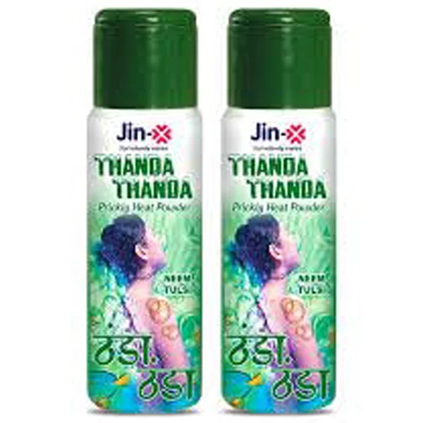 Jin X Thanda Thanda Neem Tulsi Prickly Heat Powder, 150 gm
