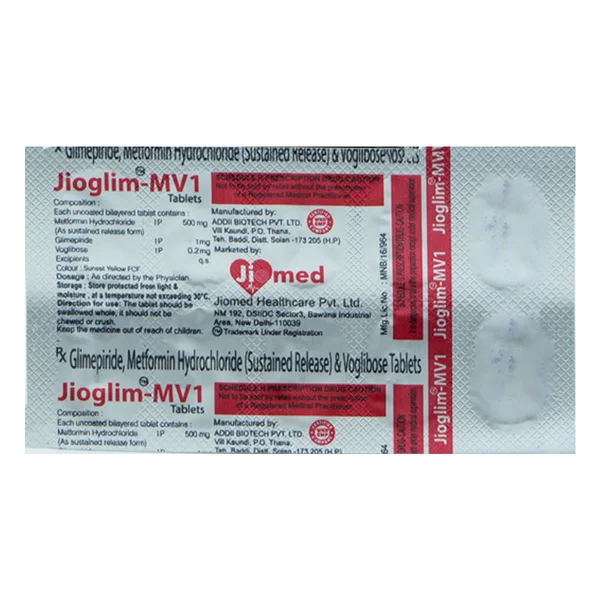 Jioglim-MV1 Tablet 10's, Pack of 10 TabletS