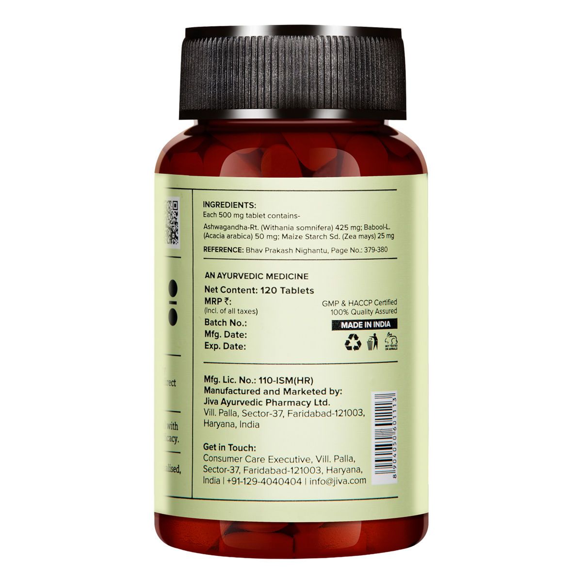 Jiva Ashwagandha, 120 Tablets, Pack of 1 Jiva Ashwagandha, 120 Tablets, Pack of 1