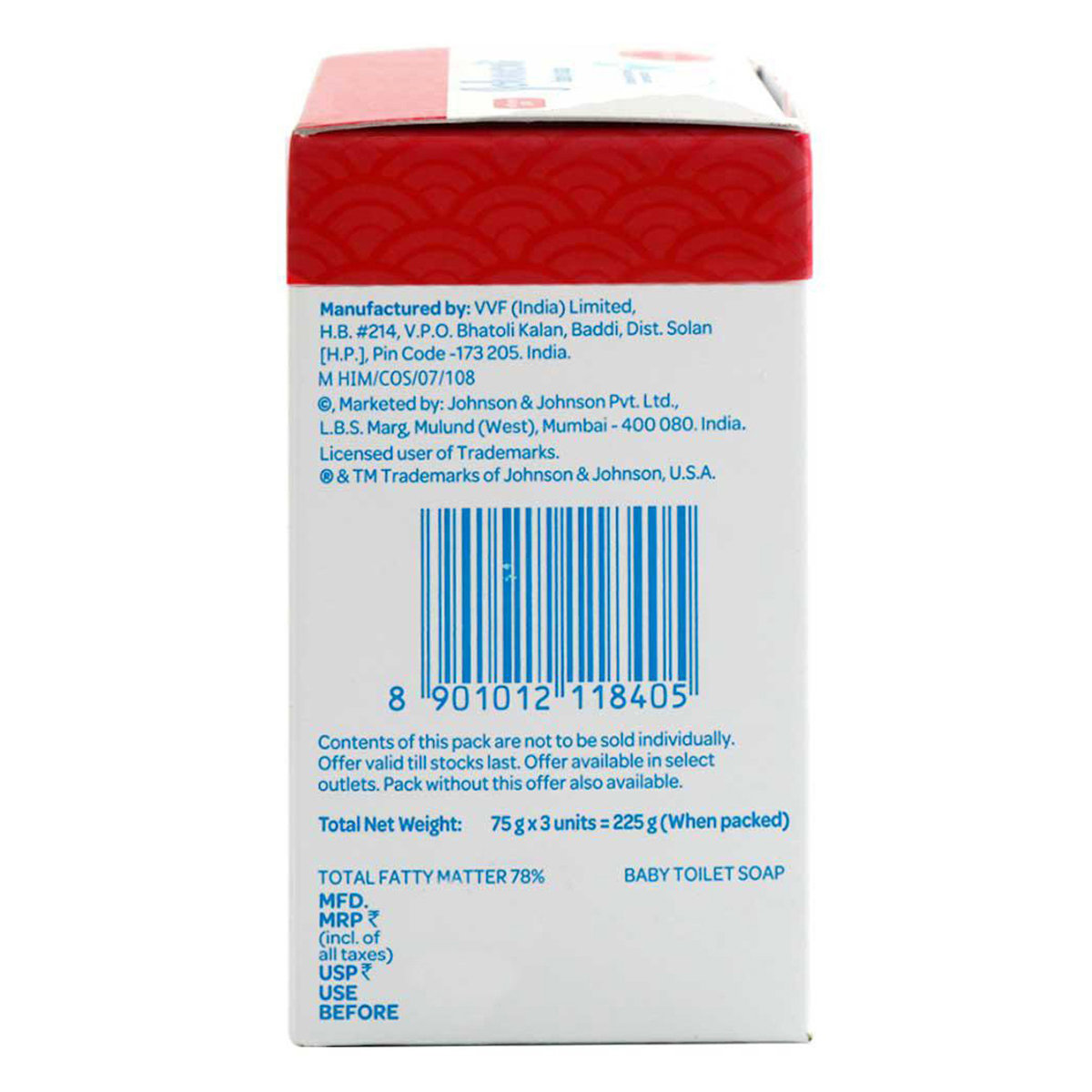 Johnson's Baby Soap, 225 gm (3 x 75 gm), Pack of 1 Johnson's Baby Soap, 225 gm (3 x 75 gm), Pack of 1