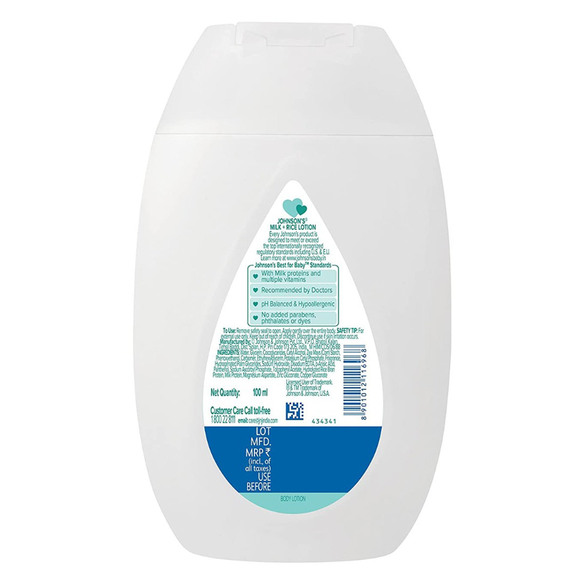 Johnson's Baby Milk + Rice Lotion, 100 ml, Pack of 1 Johnson's Baby Milk + Rice Lotion, 100 ml, Pack of 1