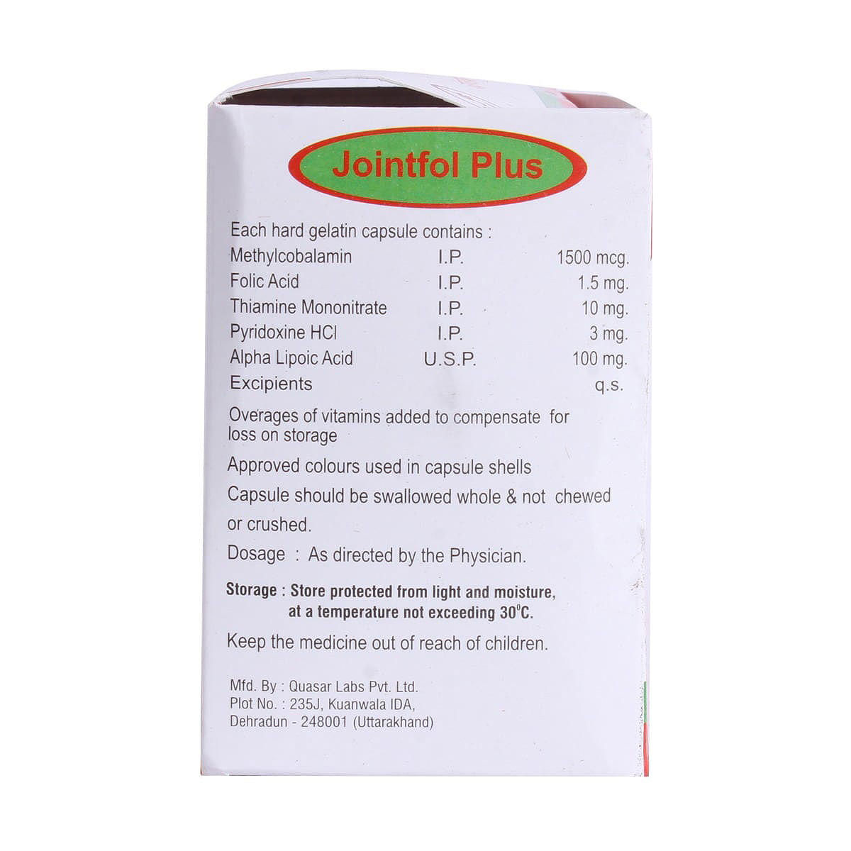 Jointfol Plus Capsule 10's Price, Uses, Side Effects, Composition - Apollo Pharmacy