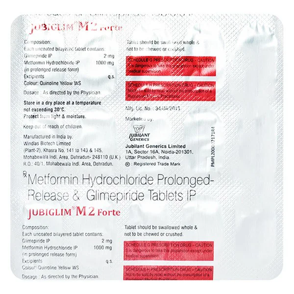 Jubiglim M2 Forte Tablet 15's, Pack of 15 TABLETS