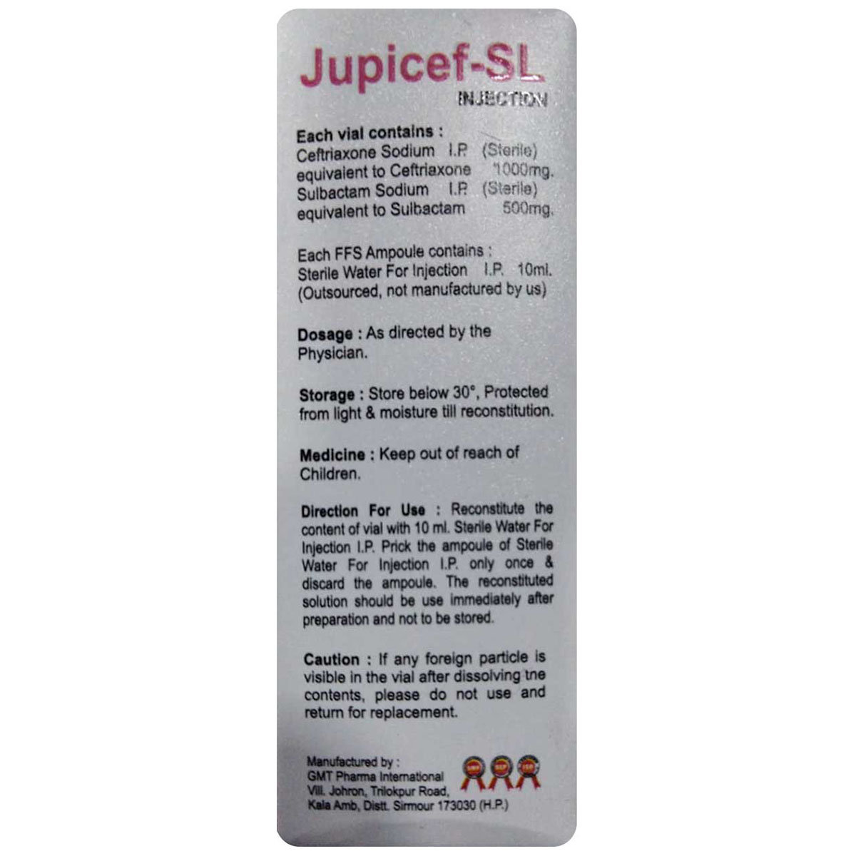 Jupicef-SL Injection 1's, Pack of 1 Jupicef-SL Injection 1's, Pack of 1