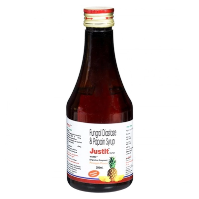 Justit Sugar Free Pineapple Syrup 200 ml, Pack of 1 Liquid