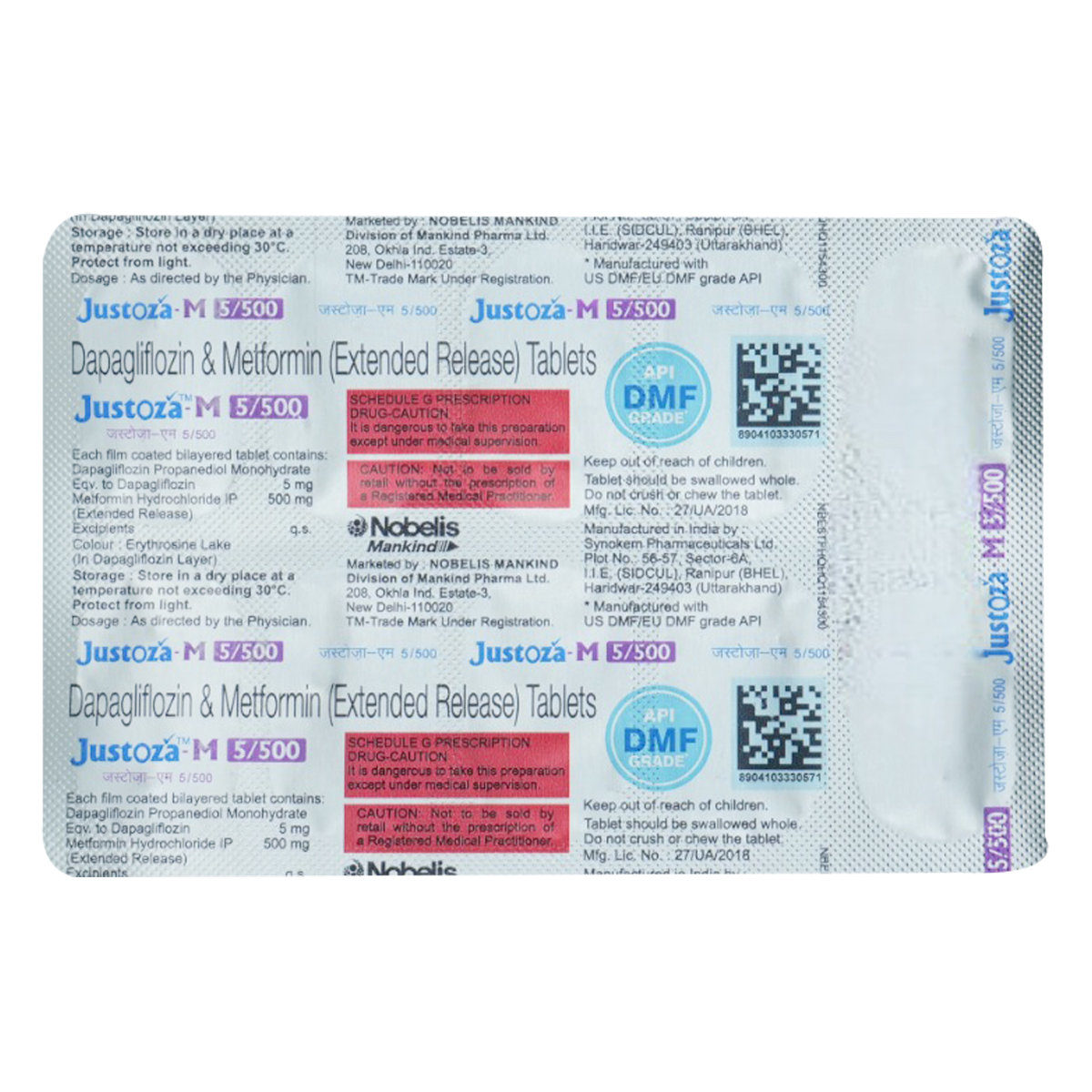 Justoza-M 5/500 Tablet 10's, Pack of 10 TABLETS Justoza-M 5/500 Tablet 10's, Pack of 10 TABLETS