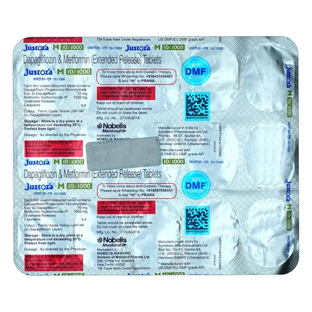Justoza-M 10/1000 Tablet 15's