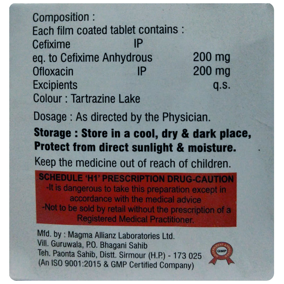 Kafaxzim-OF Tablet 10's, Pack of 10 TABLETS Kafaxzim-OF Tablet 10's, Pack of 10 TABLETS