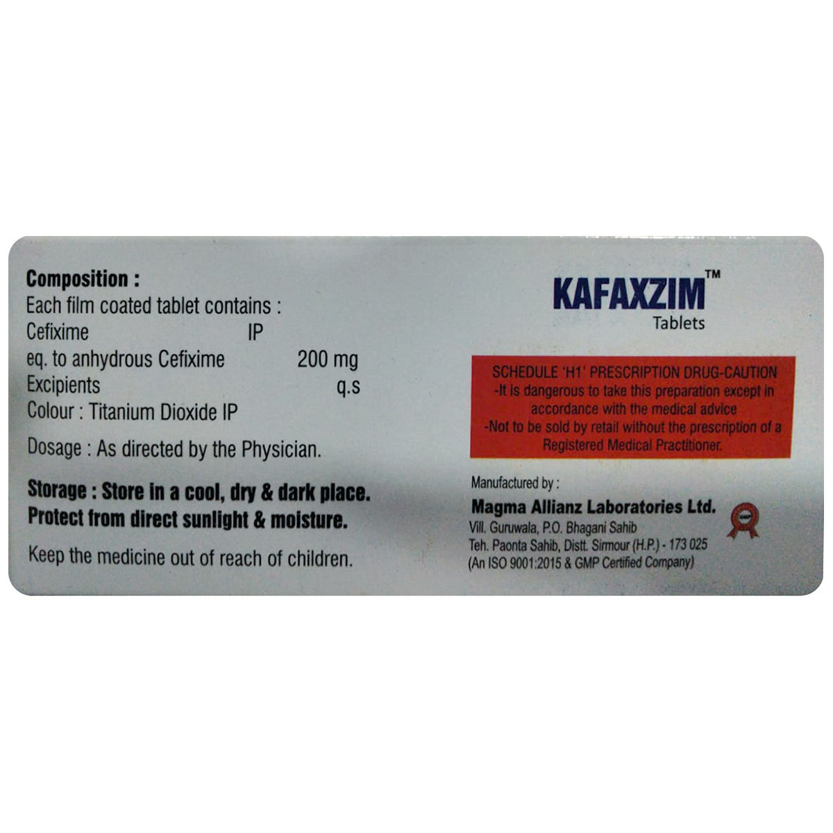 Kafaxzim Tablet 10's, Pack of 10 TABLETS Kafaxzim Tablet 10's, Pack of 10 TABLETS