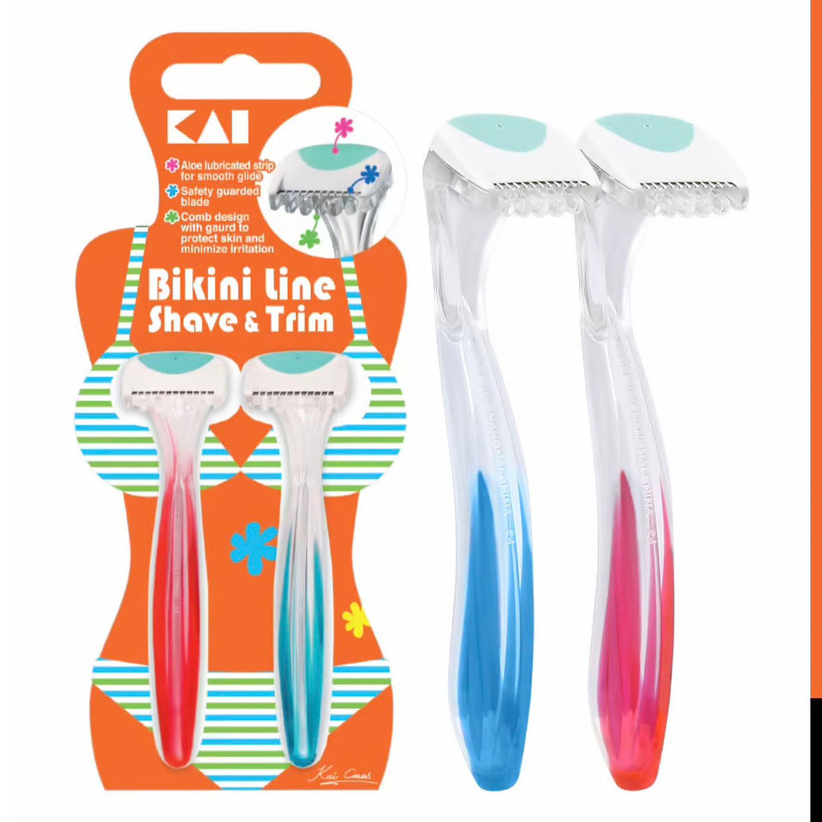 Kai Bikini Line Shave & Trim Women Razor, 2 Count Uses, Benefits