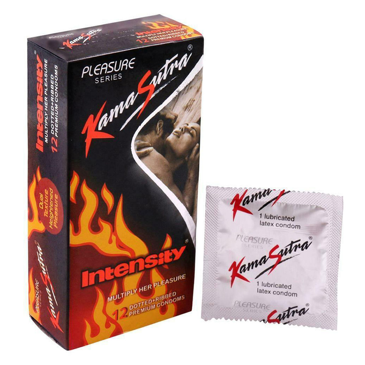 Buy Kamasutra Intensity Dotted + Ribbed Premium Condom, 12 Count Online