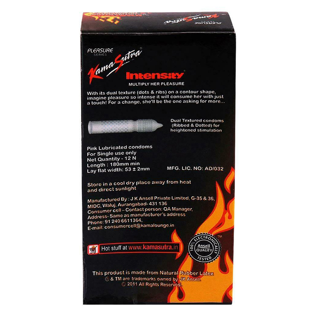 Kamasutra Intensity Dotted + Ribbed Premium Condom, 12 Count, Pack of 1 Kamasutra Intensity Dotted + Ribbed Premium Condom, 12 Count, Pack of 1