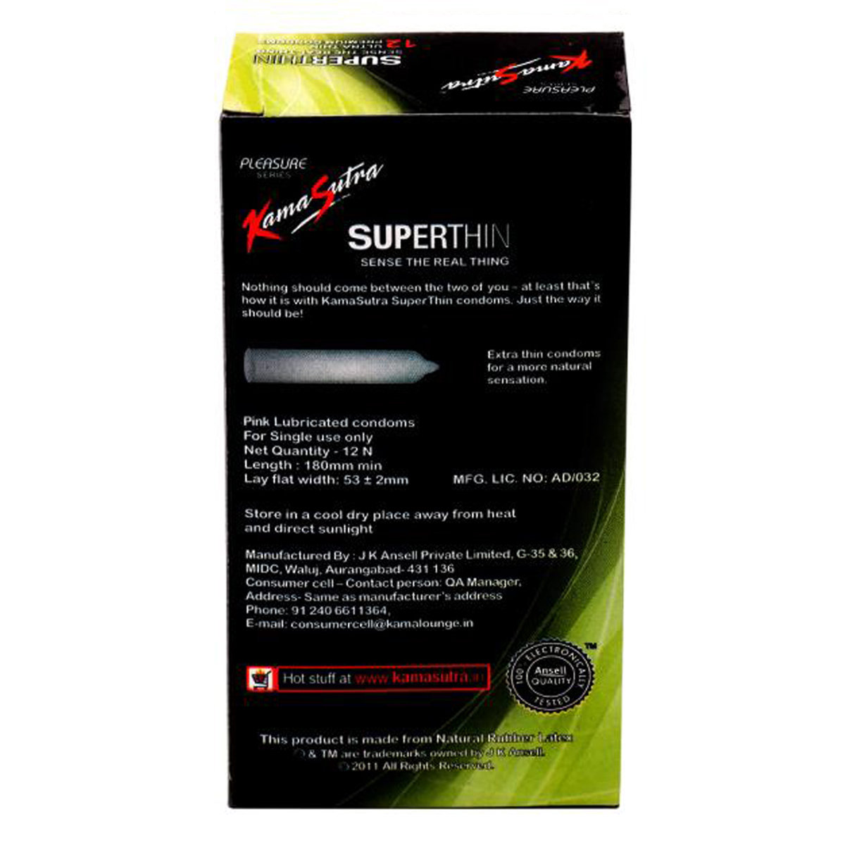 Kamasutra Superthin Condoms, 12 Count, Pack of 1 Kamasutra Superthin Condoms, 12 Count, Pack of 1