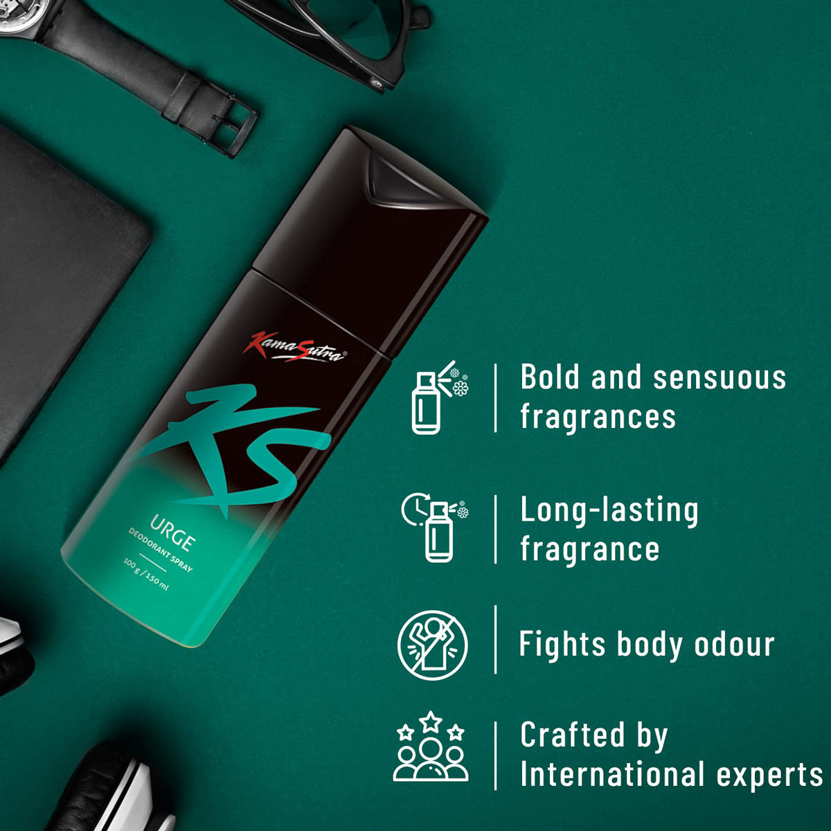 Kamasutra Urge Men Deodorant Spray, 150 ml, Pack of 1 Kamasutra Urge Men Deodorant Spray, 150 ml, Pack of 1