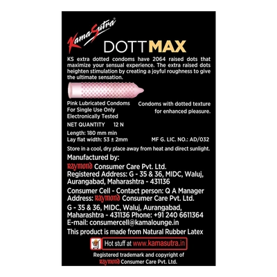 Kamasutra Dottmax Condoms, 12 Count, Pack of 1