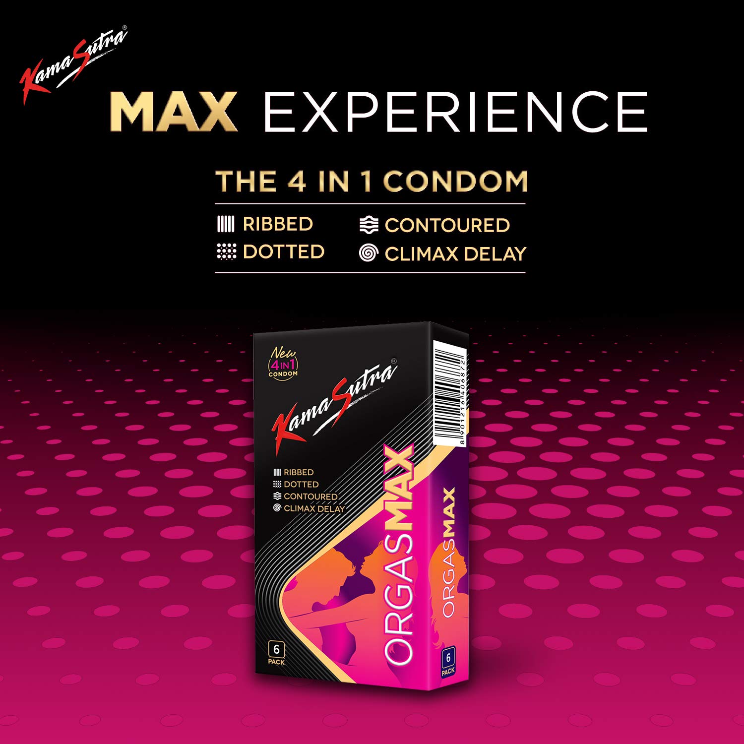 Kamasutra Orgasmax Condoms, 6 Count, Pack of 1 Kamasutra Orgasmax Condoms, 6 Count, Pack of 1