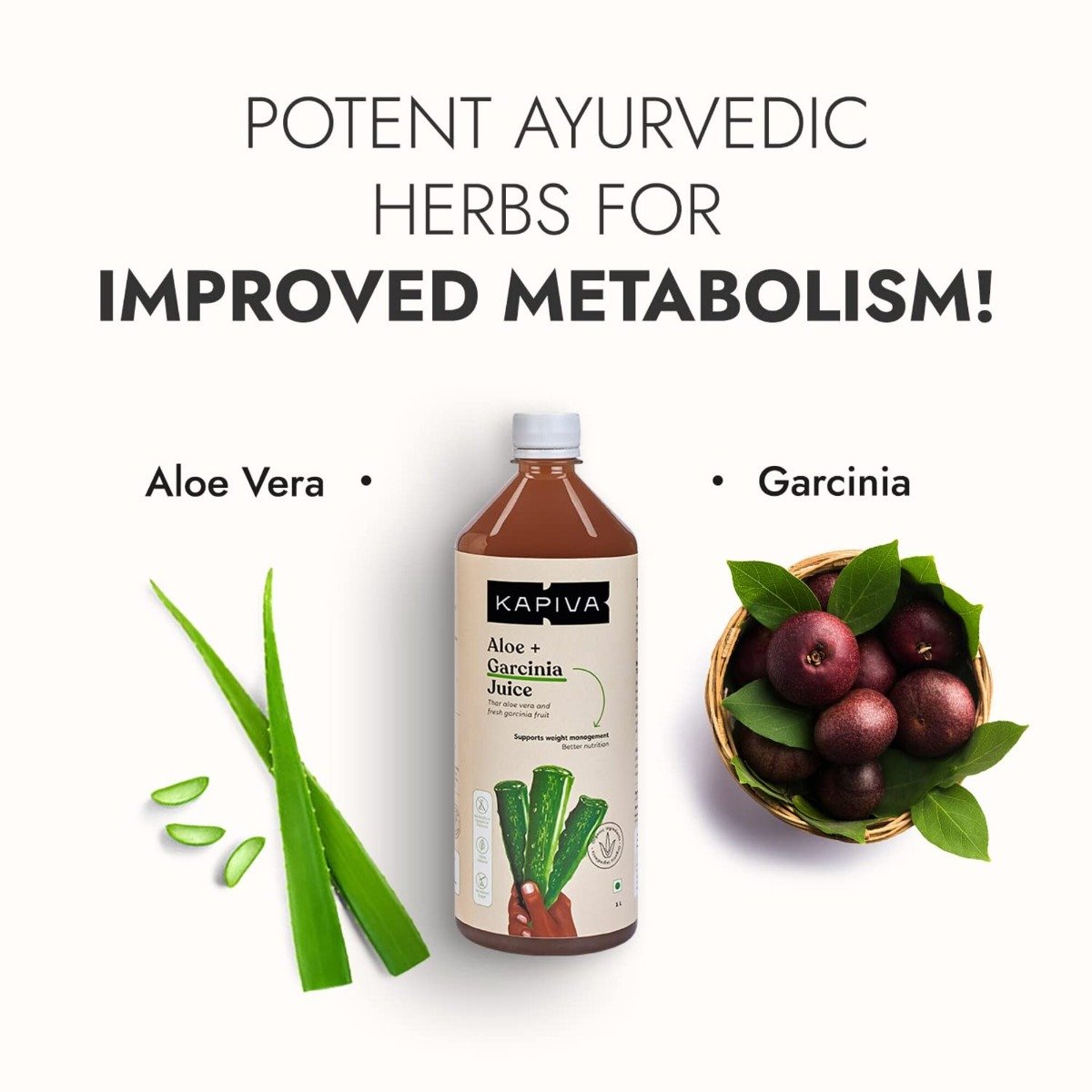 Kapiva Aloe + Garcinia Juice, 1 Litre, Pack of 1 Kapiva Aloe + Garcinia Juice, 1 Litre, Pack of 1