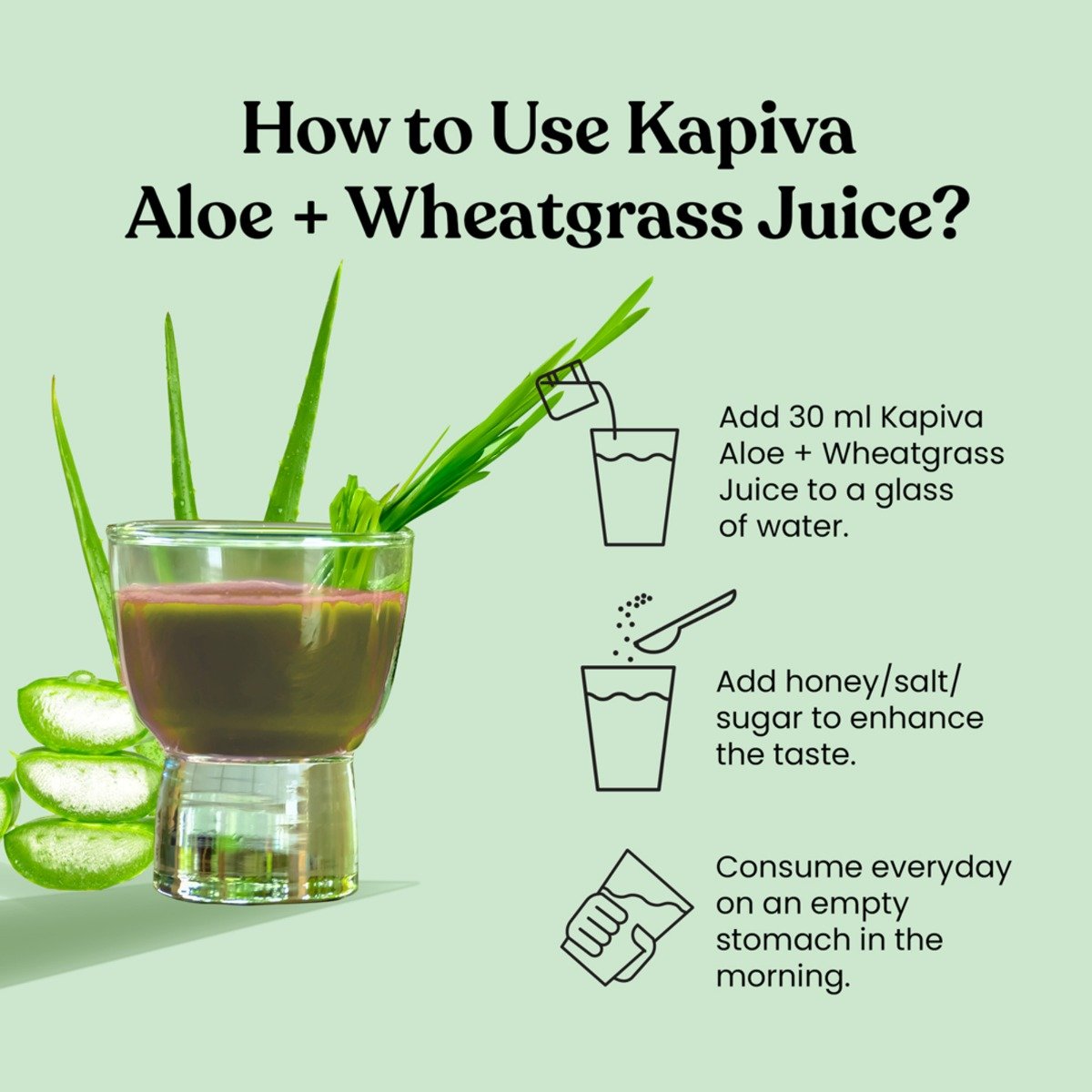 Kapiva Aloe Vera Wheatgrass Juice, 1 L, Pack of 1 Kapiva Aloe Vera Wheatgrass Juice, 1 L, Pack of 1