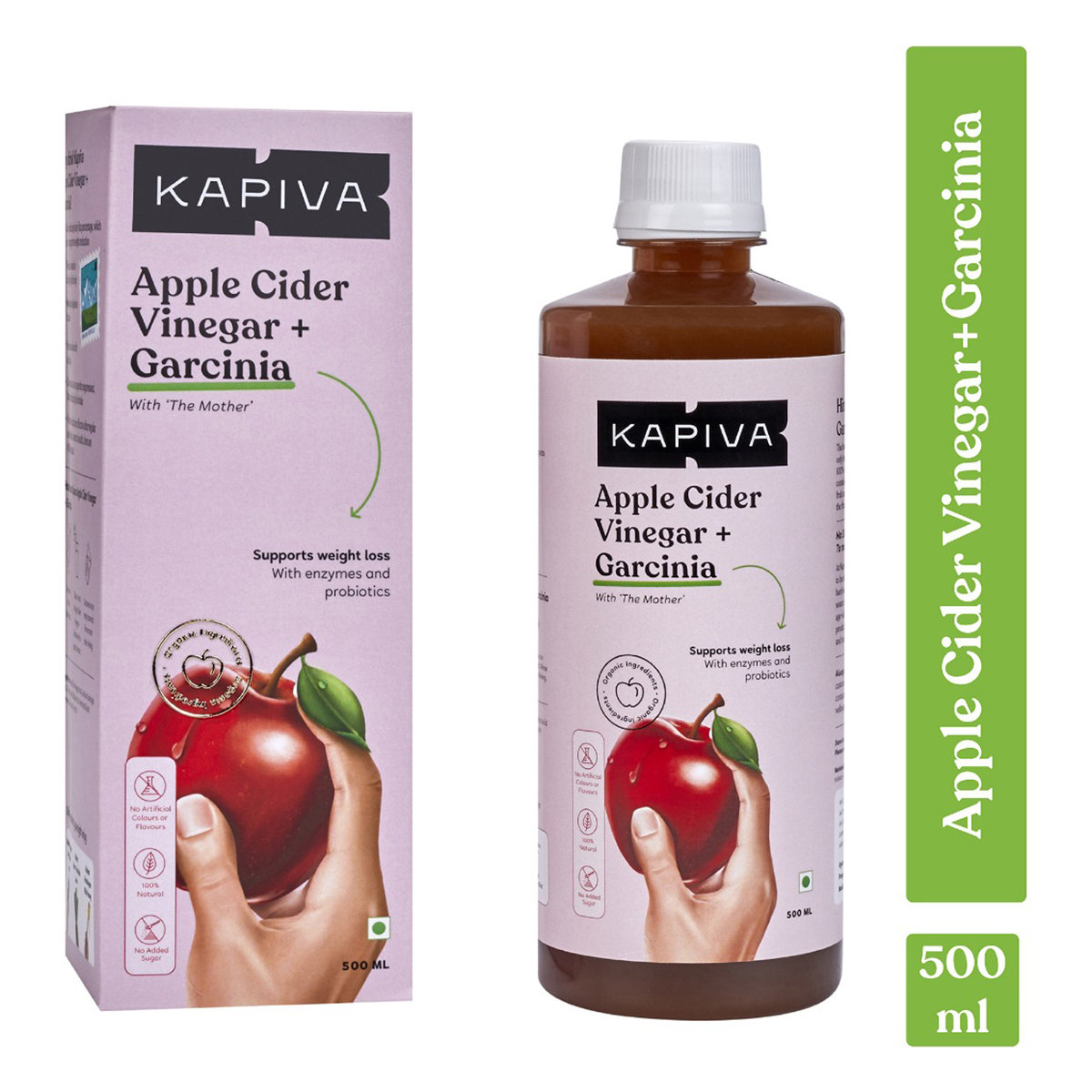 Kapiva Apple Cider Vinegar + Garcinia Juice, 500 ml, Pack of 1 Kapiva Apple Cider Vinegar + Garcinia Juice, 500 ml, Pack of 1