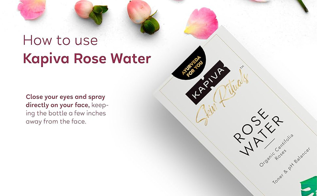 Kapiva Skin Rituals Rose Water 100 ml | Organic Damask Rose | Natural Skin Toner | Hydrates & Moisturises Skin | Maintain pH Balance, Pack of 1 Kapiva Skin Rituals Rose Water 100 ml | Organic Damask Rose | Natural Skin Toner | Hydrates & Moisturises Skin | Maintain pH Balance, Pack of 1