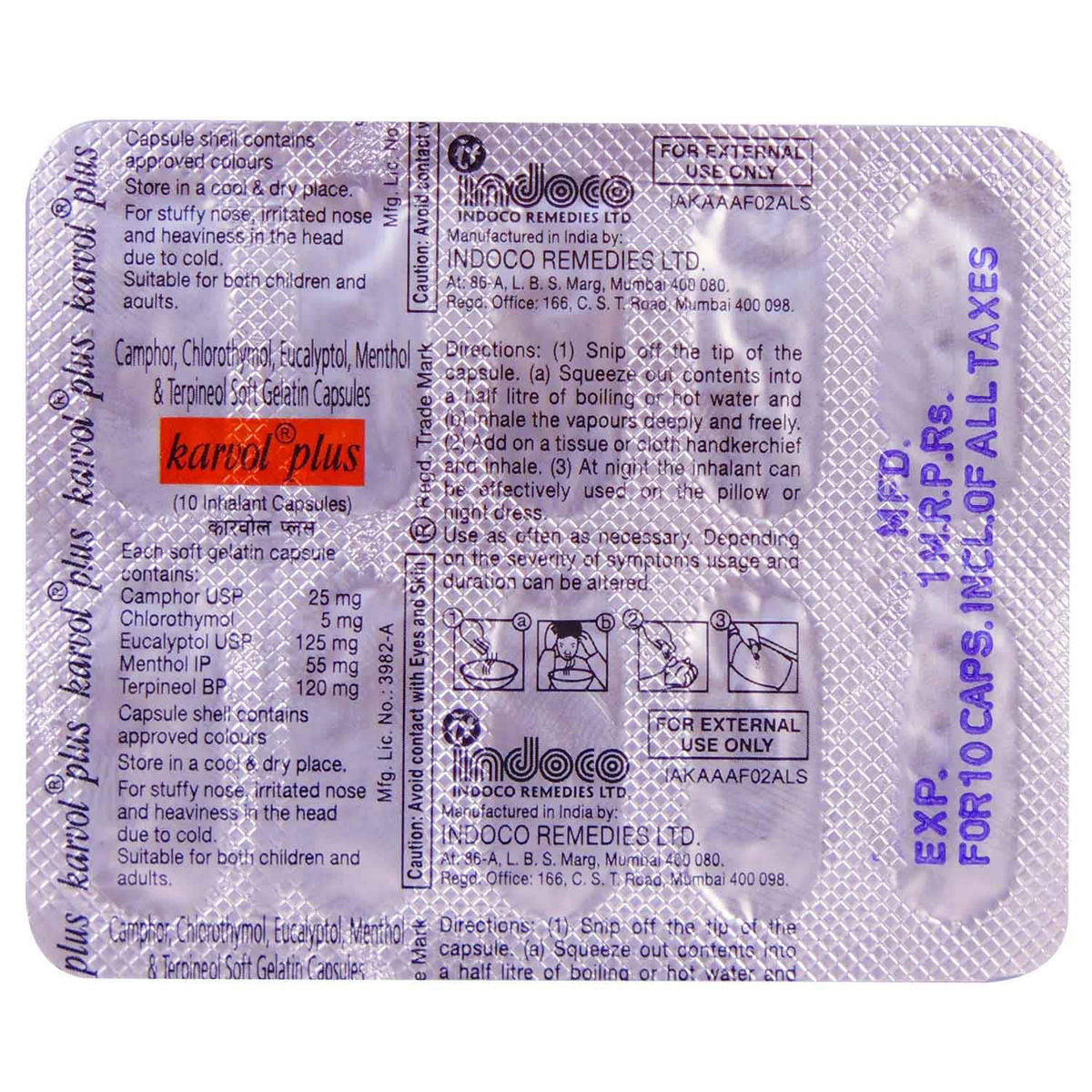 Karvol Plus Capsule 10's Price, Uses, Side Effects, Composition ...