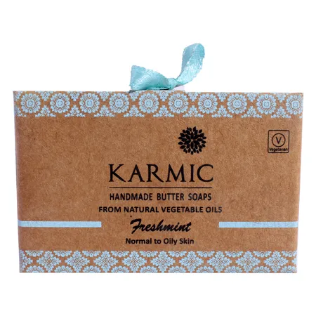 Karmic Freshmint Handmade Butter Soap 125 gm | Cleanses & Purifies Skin | For Normal to Oily Skin