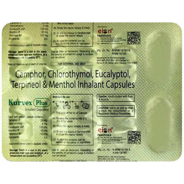 Karvex Plus Inhalant Capsule 10's
