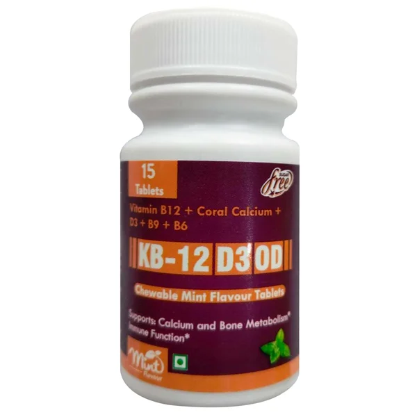 KB-12 D3 OD Sugar Free Mint Flavour Chewable Tablet 15's