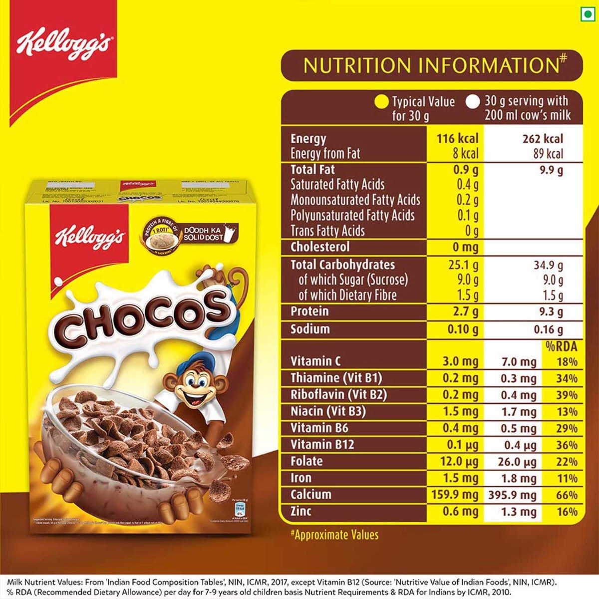 Kellogg's Choco Flakes, 385 gm, Pack of 1 Kellogg's Choco Flakes, 385 gm, Pack of 1