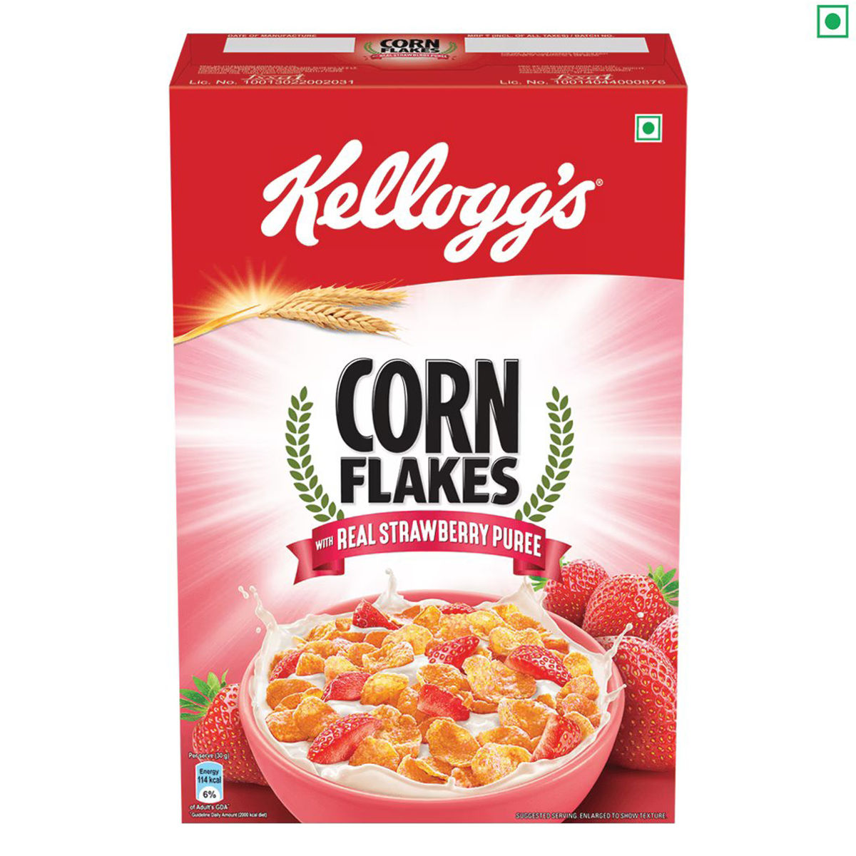 Buy Kellogg's Real Strawbery Puree Corn Flakes, 250 gm Online