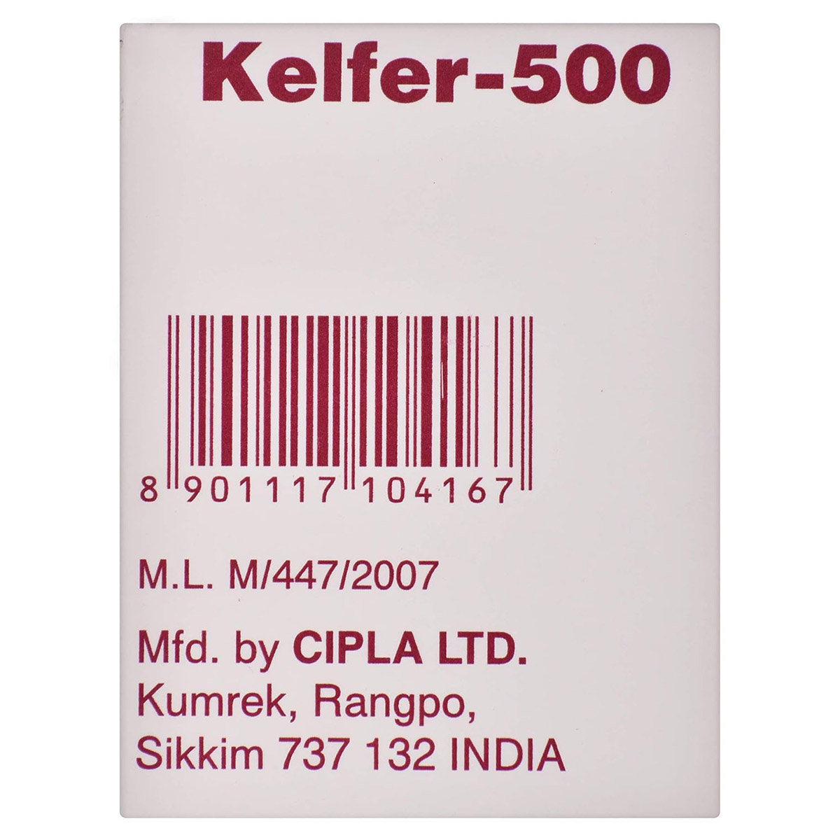 Kelfer-500 Capsule 50's, Pack of 1 Capsule Kelfer-500 Capsule 50's, Pack of 1 Capsule