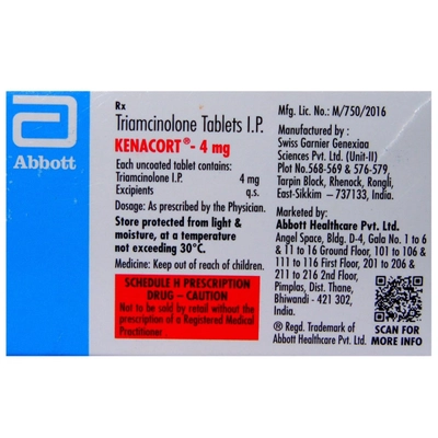 Kenacort-4 Tablet 15's, Pack of 15 TabletS