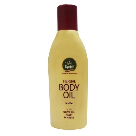Keo Karpin Herbal Body Oil 300 ml | Sandal, Neem, Haldi, Olive Oil | Light & Non Sticky | Prevents Minor Rashes, Sunburns, Dryness & Wrinkles | Keep Skin Soft & Glowing