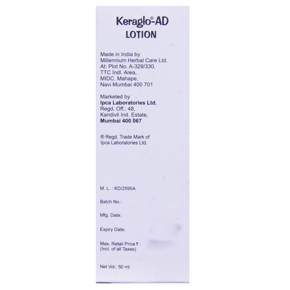 Keraglo AD Lotion 50 ml, Pack of 1 LOTION Keraglo AD Lotion 50 ml, Pack of 1 LOTION